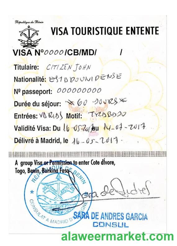 COTE D'IVOIRE, TOGO, BENIN, BURKINA FASO tourist visa